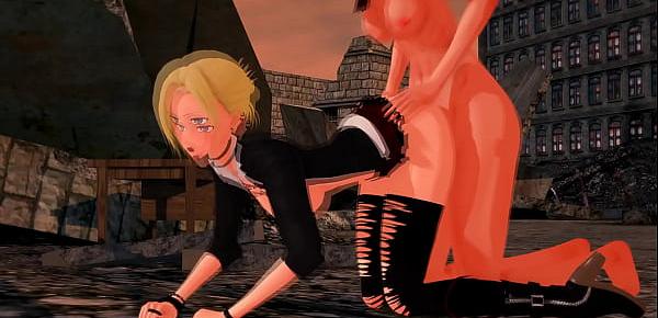  Futa - Attack on Titan - Annie Leonhart gets creampied by Mikasa Ackermann - 3D Porn